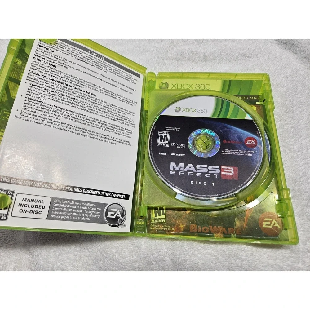 Mass Effect 3 - Microsoft‎ Xbox 360 Game No Manual. Includes Both Discs